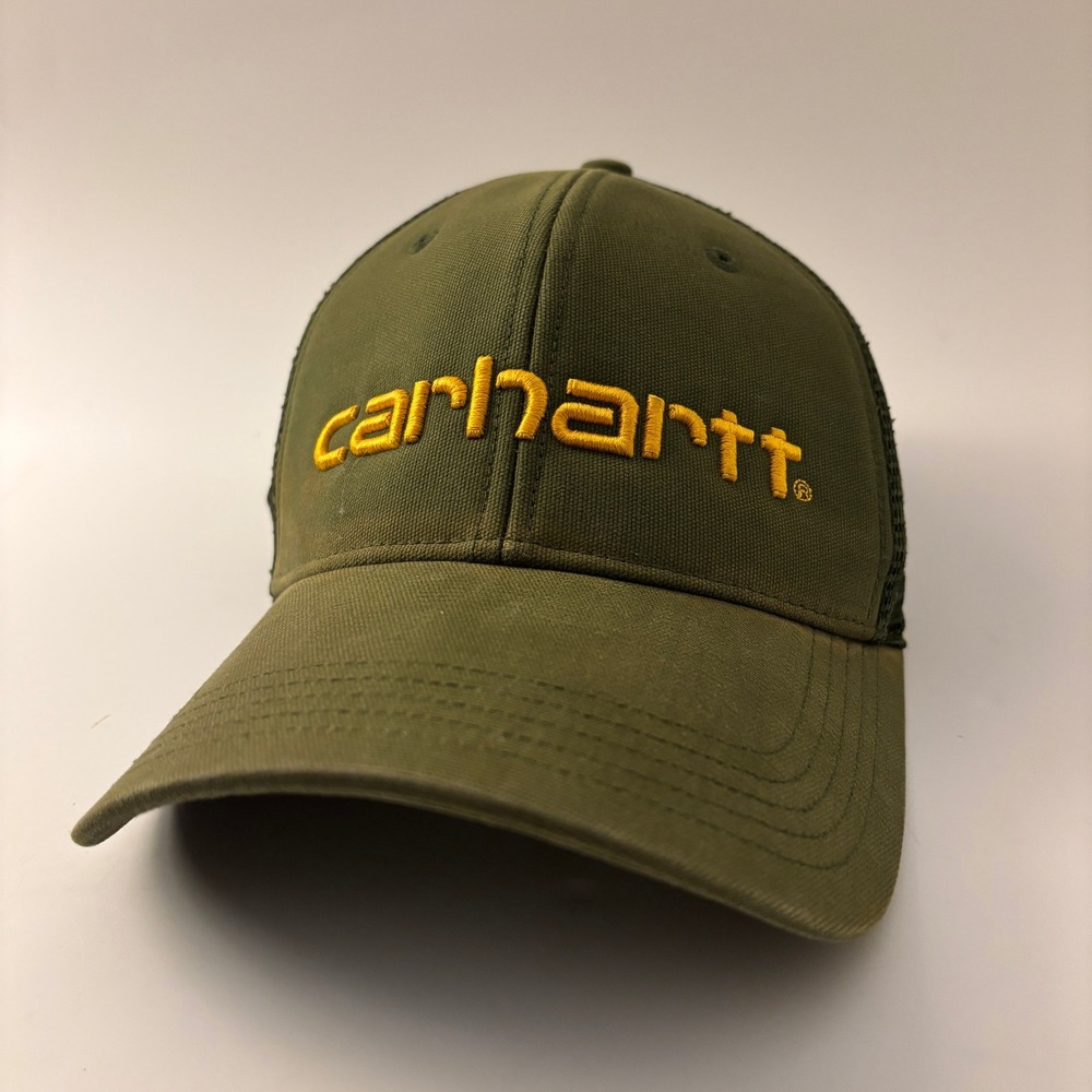 Carhartt Mens OS Green Mesh Snapback Trucker Hat Workwear Gorpcore